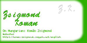 zsigmond koman business card